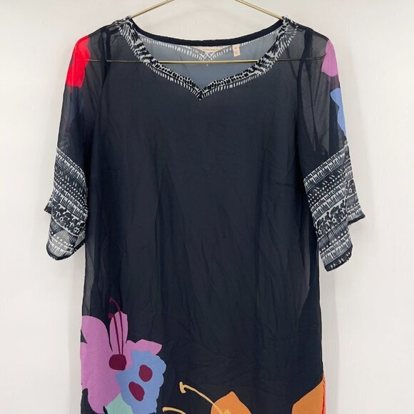 Soft Surroundings Pullover Floral Sheer Dress - Picture 3 of 9